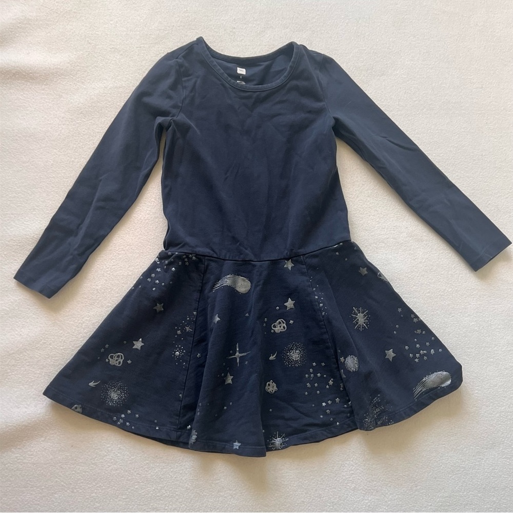 Size 6 Tea dress! Twirly Tea Collection dress, long sleeve dress, Navy blue